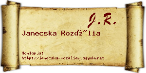 Janecska Rozália névjegykártya