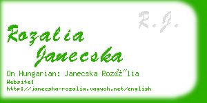 rozalia janecska business card